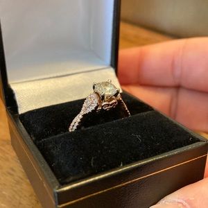 14k Rose Gold Round 1.07 ct Diamond Ring